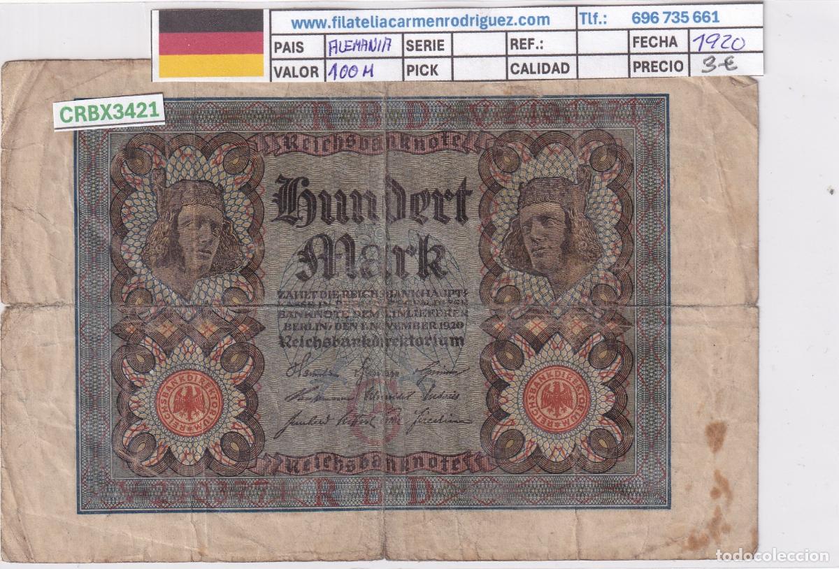 Billetes extranjeros: CRBX3421 BILLETE ALEMANIA 100 MARCOS 1920 SERIE V MC