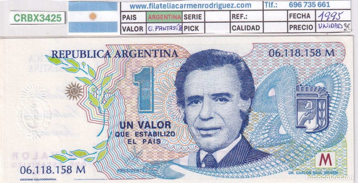 Billetes extranjeros: CRBX3425 BILLETE FANTASIA ARGENTINA 1 VALOR 1995 CARLOS MENEN S/C