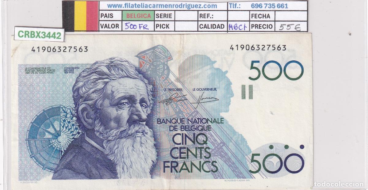 Billetes extranjeros: CRBX3442 BILLETE BELGICA 500 FRANCOS ND MBC+