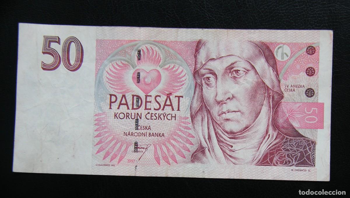 Notas Internacionais: RCA. CHECA BILLETE DE 50 CORONAS 1997 CIRCULADO