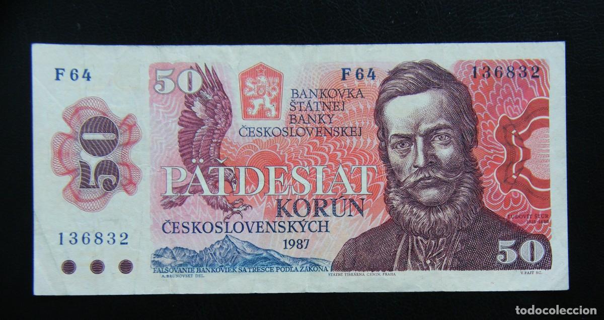 Notas Internacionais: CHECOSLOVAQUIA BILLETE DE 50 CORONAS 1987 MBC+