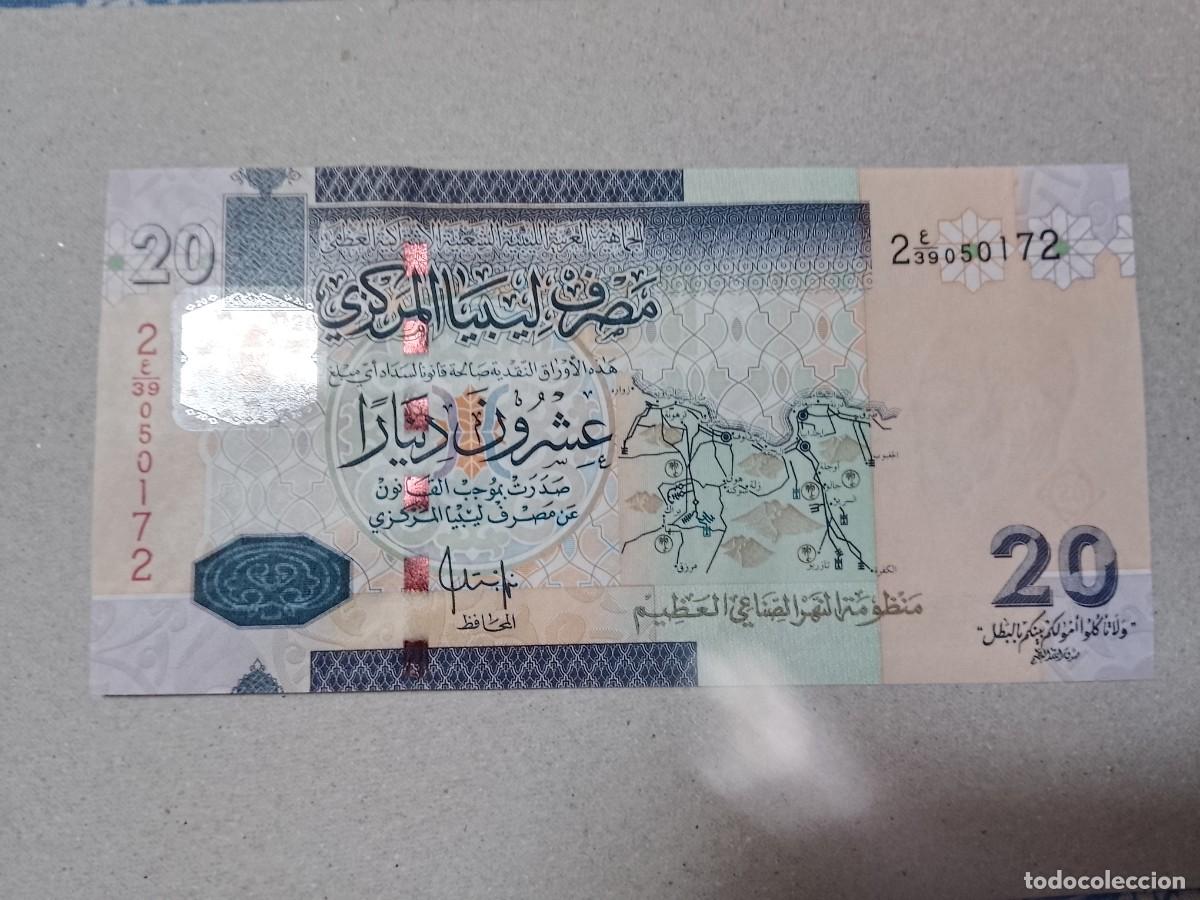 Billetes extranjeros: Billete Libia, 20 dinar, a&ntilde;o 2009, UNC - Foto 2