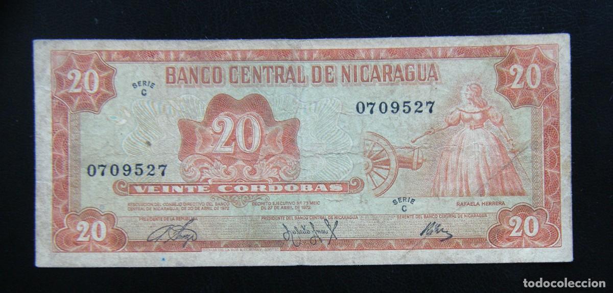 Notas Internacionais: NICARAGUA BILLETE DE 20 CORDOBAS 1972 CIRCULADO