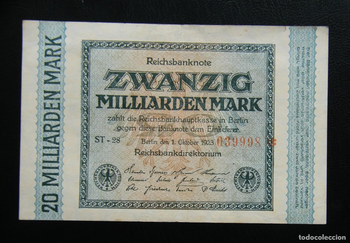 Notas Internacionais: ALEMANIA BILLETE DE 20 MILL. DE MARCOS 1923 MBC+