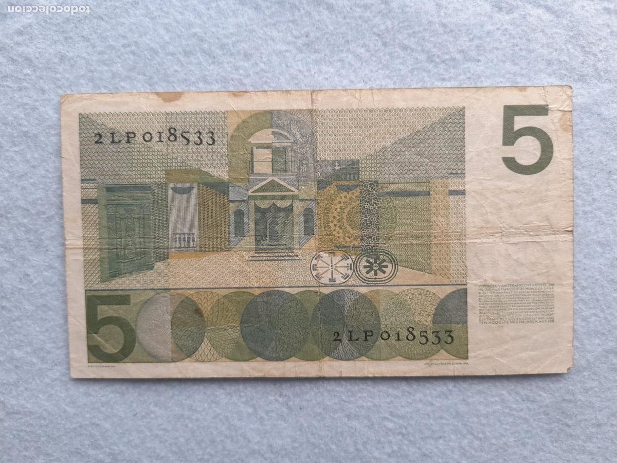 Billetes extranjeros: Holanda. 5 Gulden. Amsterdam, 25 de Abril de 1966.