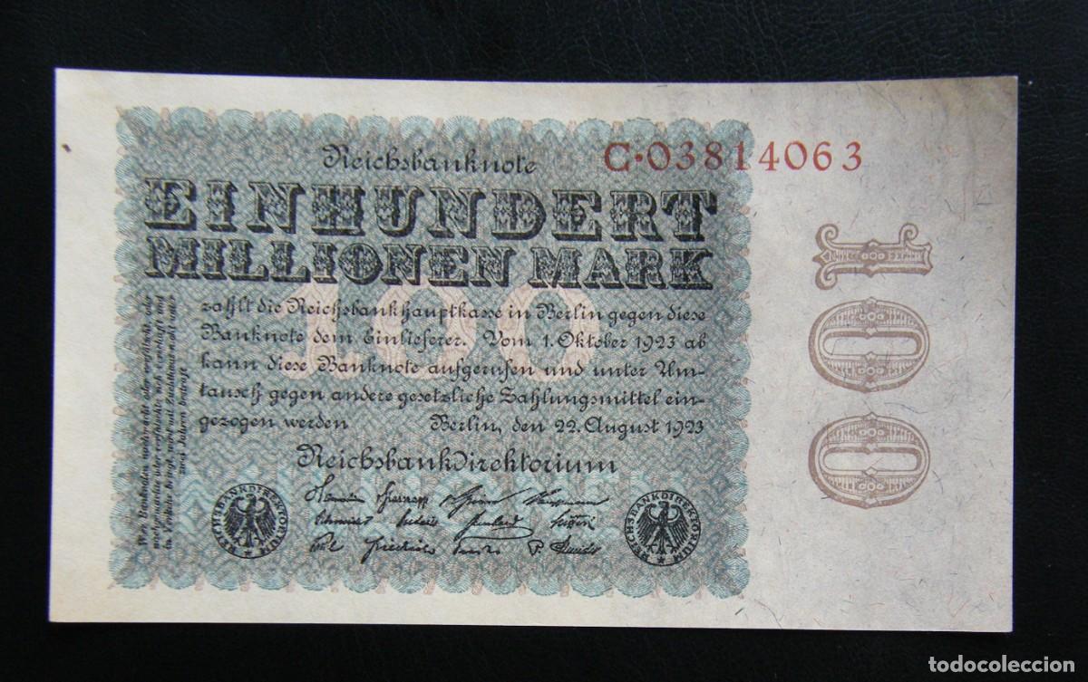 Billetes extranjeros: ALEMANIA BILLETE DE 100 MILL. DE MARCOS 1923 SC-