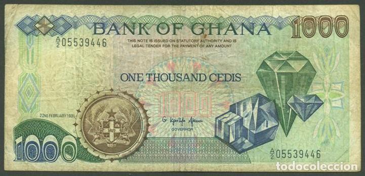 Billetes extranjeros: GHANA. 1000 cedis 1991. Pick 29a.