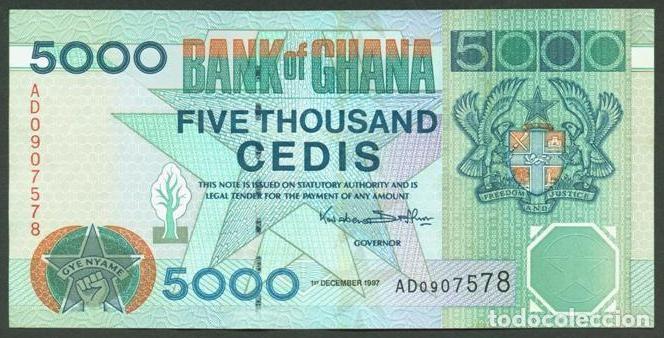Billetes extranjeros: GHANA. 5000 cedis 1.12. 1997. Pick 34b.