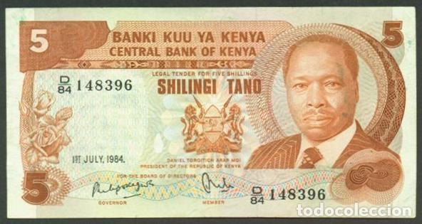 Billetes extranjeros: KENIA. 5 shillings 1.7.1984. Pick 19 c.