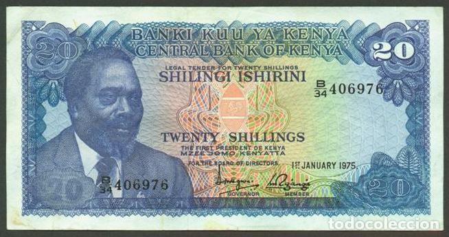 Billetes extranjeros: KENIA. 20 shillings 1.1.1975. Pick 13 b.