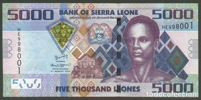 Billetes extranjeros: SIERRA LEONE. 5000 leones 27.4.2010.