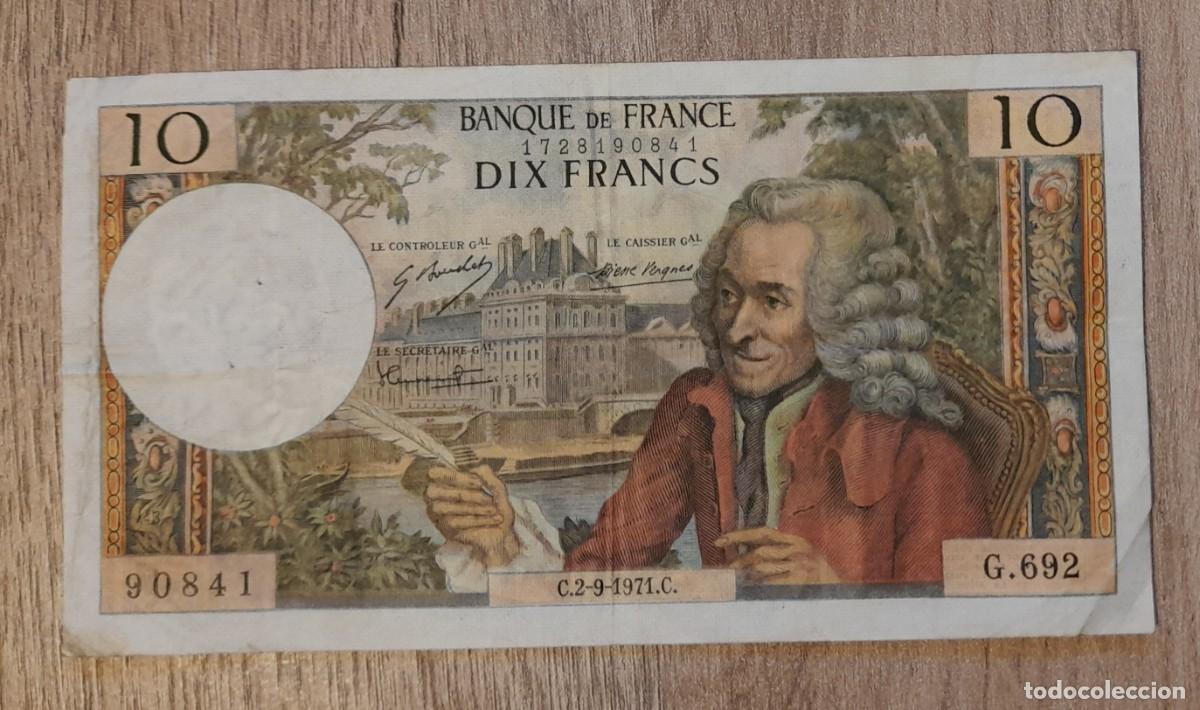 Billetes extranjeros: BILLETE 10 FRANCOS A&Ntilde;O 1971 FRANCIA