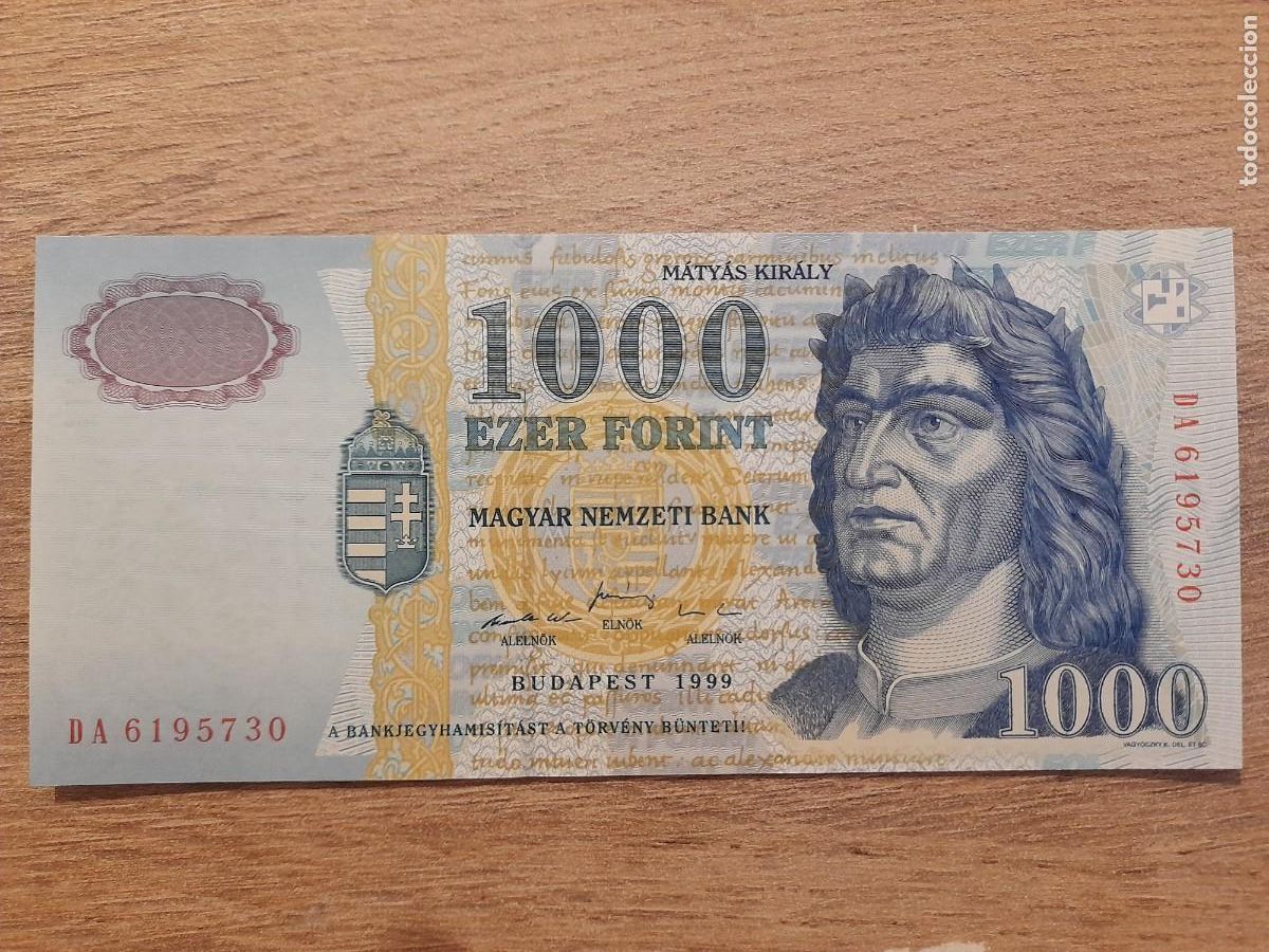 Billetes extranjeros: BILLETE 1000 FLORINES SIN CIRCULAR A&Ntilde;O 1999 HUNGR&Iacute;A
