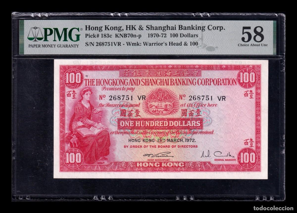 Billetes extranjeros: Hong Kong 100 D&oacute;lares 1972 Pick 183c PMG 58 Ebc/+ Xf/+