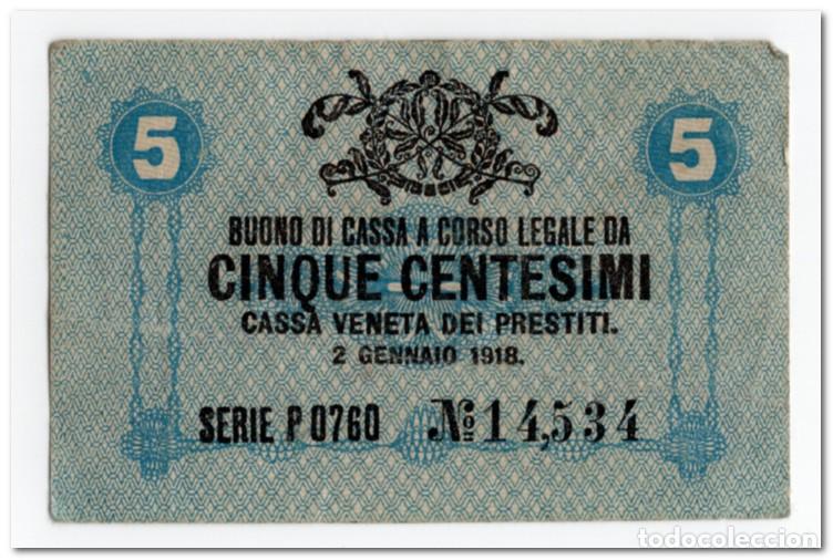 Billetes extranjeros: ITALY,CASA VENETA DEI PRESTITI,5 CENTISIMI,1918,P.M1,VF