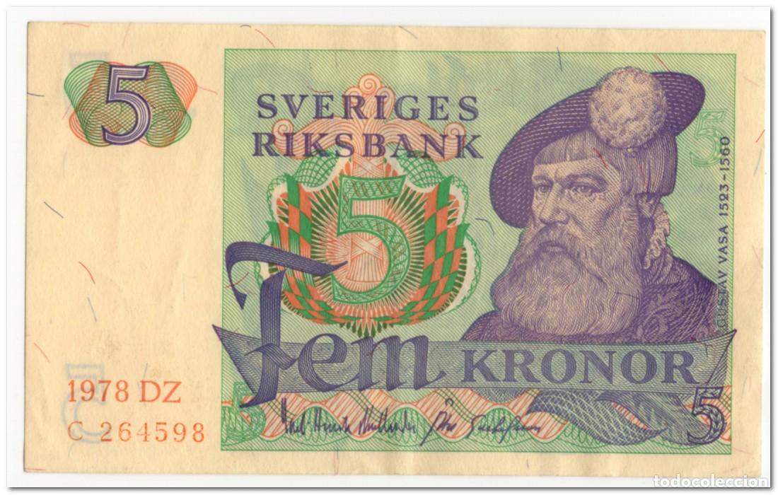 Billetes extranjeros: SWEDEN,5 KRONUR,1978,P.51d,XF