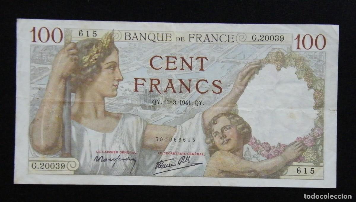 Billetes extranjeros: FRANCIA BILLETE DE 100 FRANCOS 1941 MBC+ &uml;SULLY&uml;