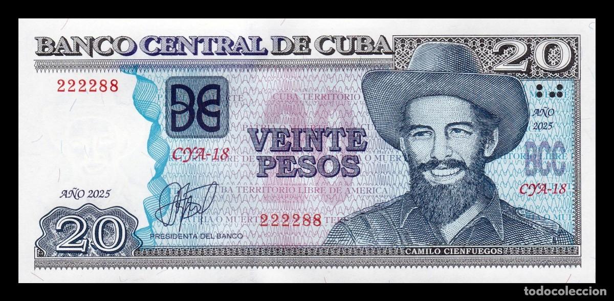 Billetes extranjeros: Cuba 20 Pesos Camilo Cienfuegos 2025 Pick 122p Nuevo Sc Unc