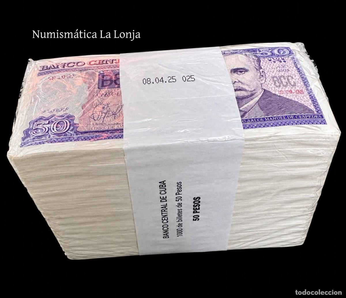 Billetes extranjeros: Cuba Brick 1000 billetes 50 Pesos Calixto Garc&iacute;a I&ntilde;iguez 2025 Pick 123n Nuevo Sc Unc