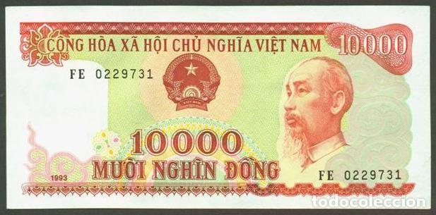 Billetes extranjeros: VIETNAM. 10000 dong 1993.