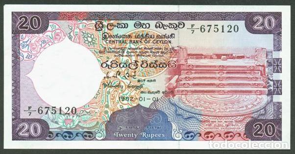 Billetes extranjeros: SRI LANKA. (Banco de Ceylon). 20 rupees 1982. Pick 93a.