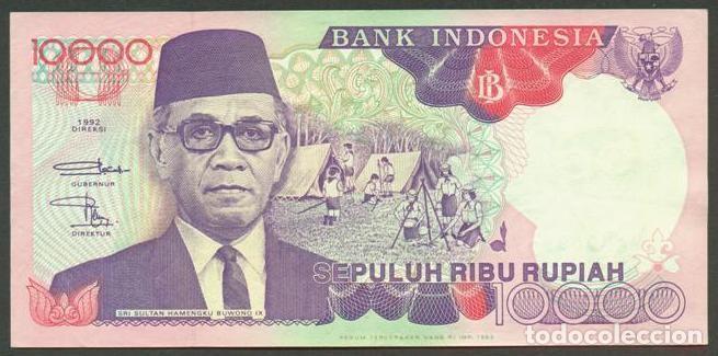 Billetes extranjeros: INDONESIA. 10000 rupiah 1992/1992. Pick 131 a. Templo Borobudur.