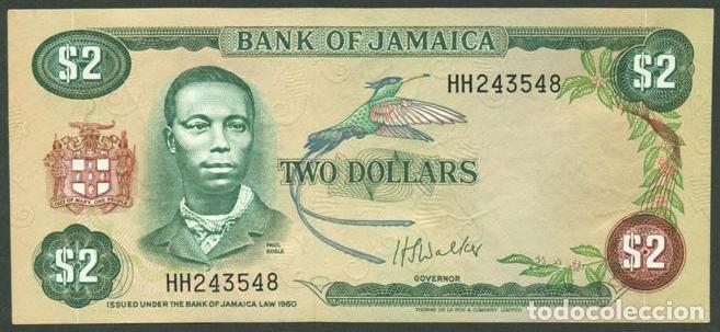 Billetes extranjeros: JAMAICA. 2 $ S/F (1976). Pick 60b. Firma 5.