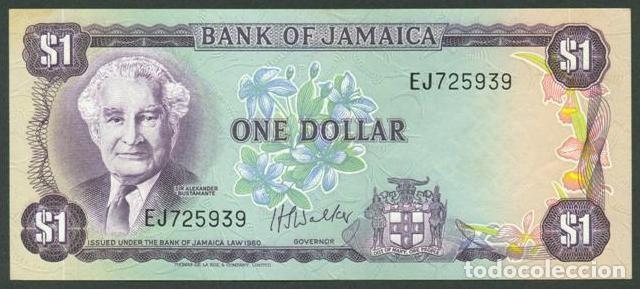 Billetes extranjeros: JAMAICA. 1 $ S/F (1976). Pick 59b. Firma 5.