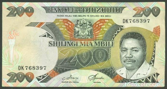 Billetes extranjeros: TANZANIA. 200 shillingi (1986). Pick 18a.
