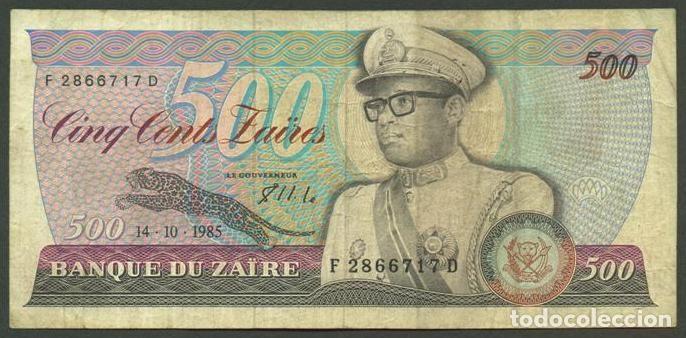 Billetes extranjeros: ZAIRE. 500 zaires 14.10. 1985. Pick 30b.