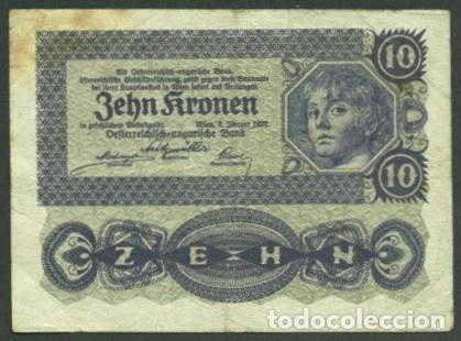 Billetes extranjeros: AUSTRIA. 10 kronen 1922. Pick 75.