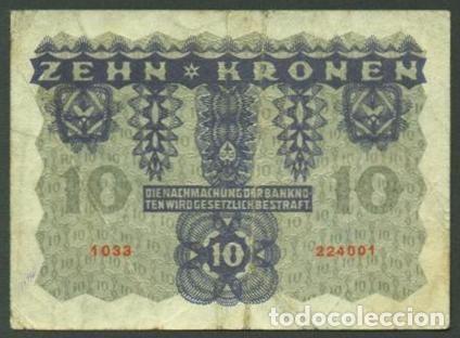 Billetes extranjeros: AUSTRIA. 10 kronen 1922. Pick 75. - Foto 2
