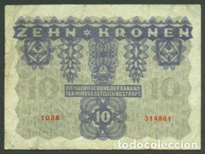 Billetes extranjeros: AUSTRIA. 10 kronen 1922. Pick 75. - Foto 2