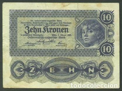 Billetes extranjeros: AUSTRIA. 10 kronen 1922. Pick 75.