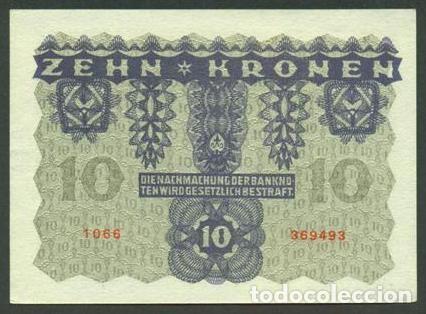 Billetes extranjeros: AUSTRIA. 10 kronen 1922. Pick 75. S/C - Foto 2