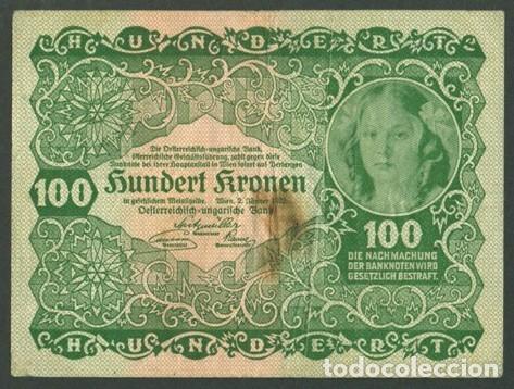 Billetes extranjeros: AUSTRIA. 100 kronen 1922. Pick 77. - Foto 1