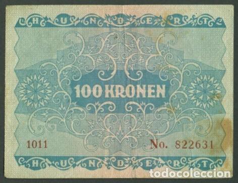 Billetes extranjeros: AUSTRIA. 100 kronen 1922. Pick 77. - Foto 2
