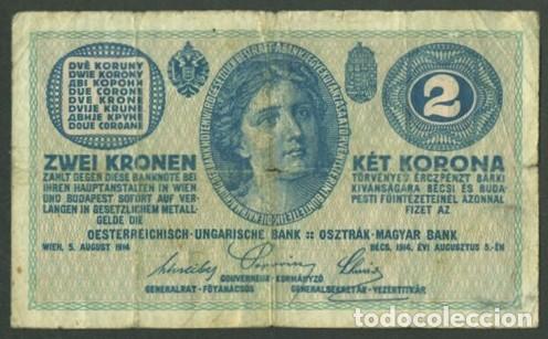 Billetes extranjeros: AUSTRIA. 2 kronen 1914. Pick 17b. - Foto 1