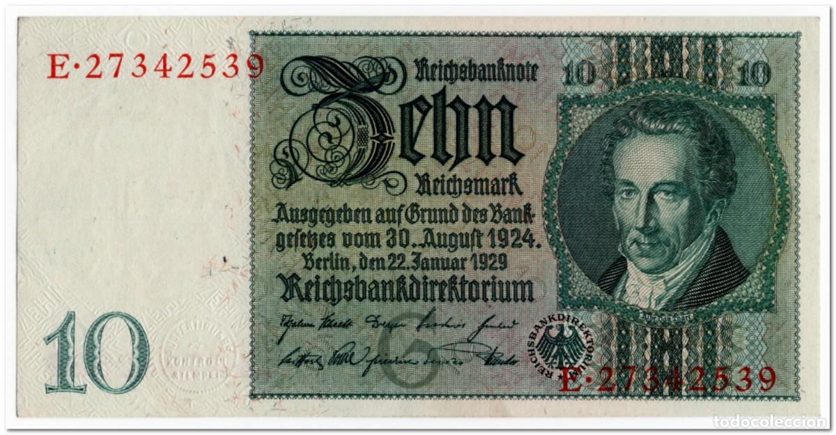 Billetes extranjeros: GERMANY,10 MARK,1929,P.180,XF+