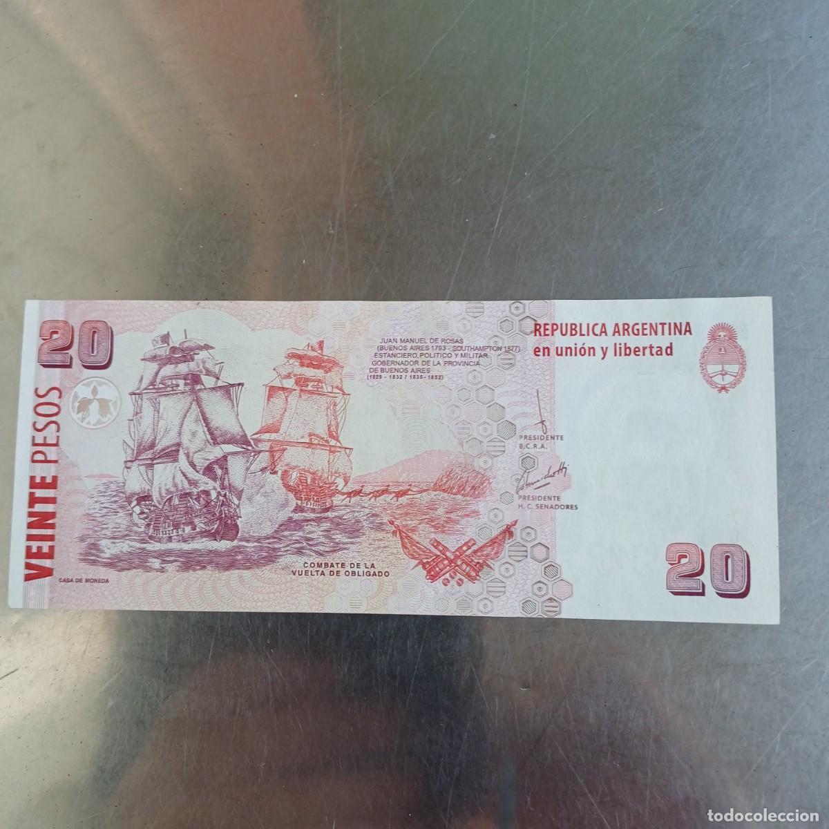 Billetes extranjeros: Argentina billete 20 pesos - Foto 2