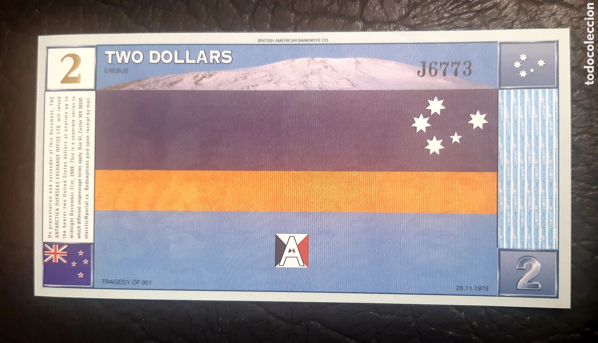 Billetes extranjeros: Billete Antarctica 2 D&oacute;lares sc - Foto 2