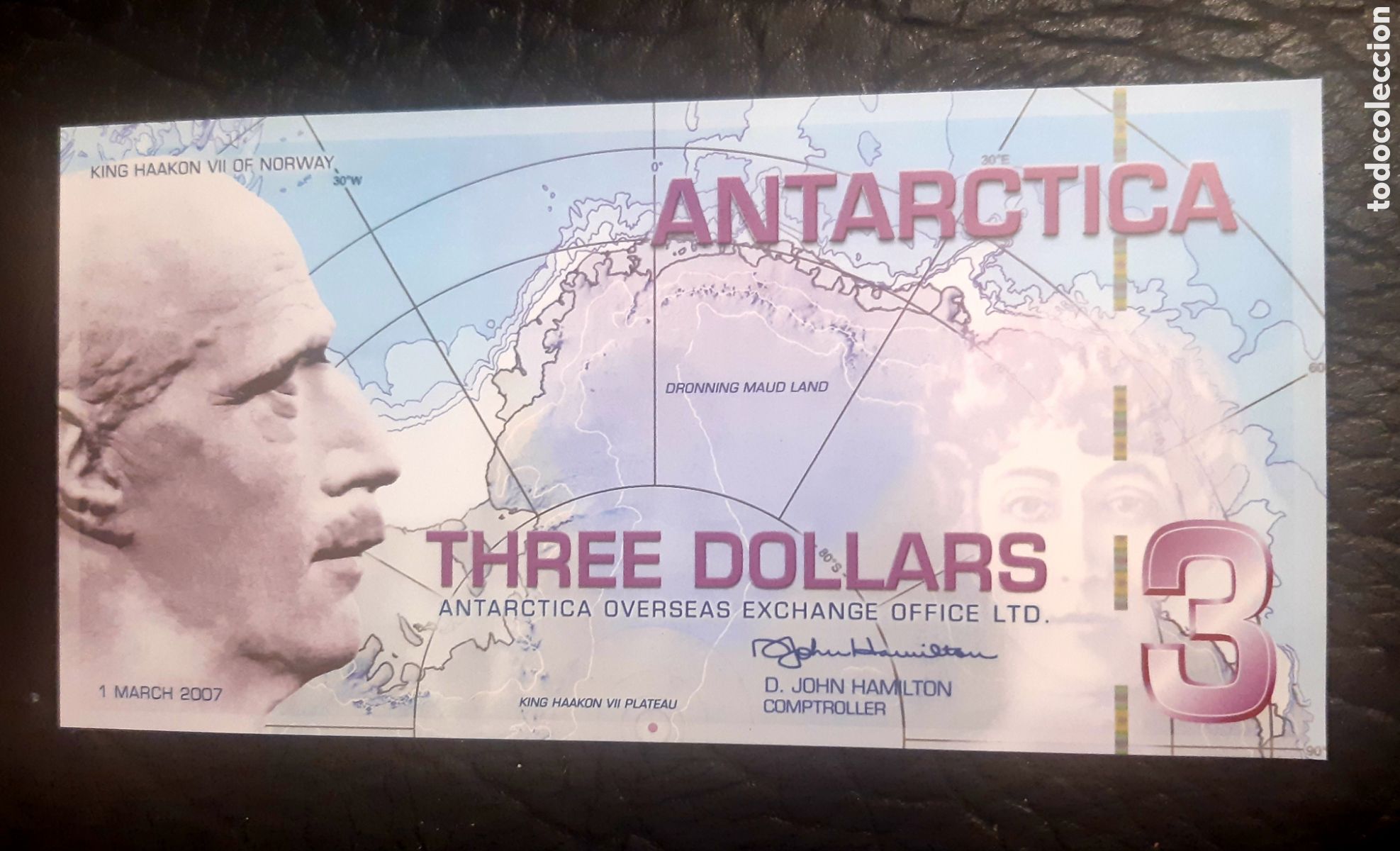 Billetes extranjeros: Billete Antarctica 3 Dolares sc