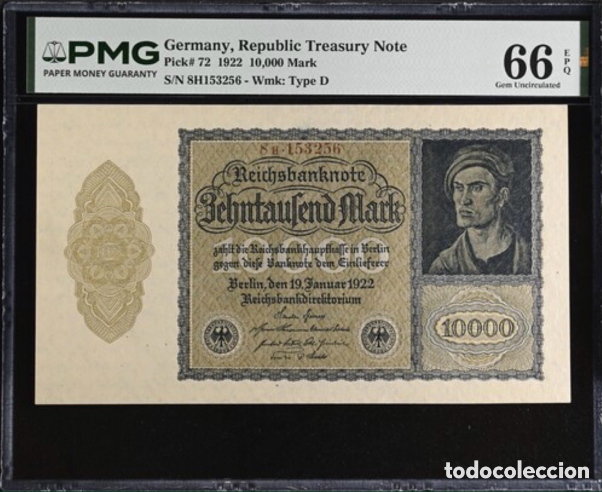Billetes extranjeros: Billete 1000 Mark Alemania 1922 PMG 66 Pick 72