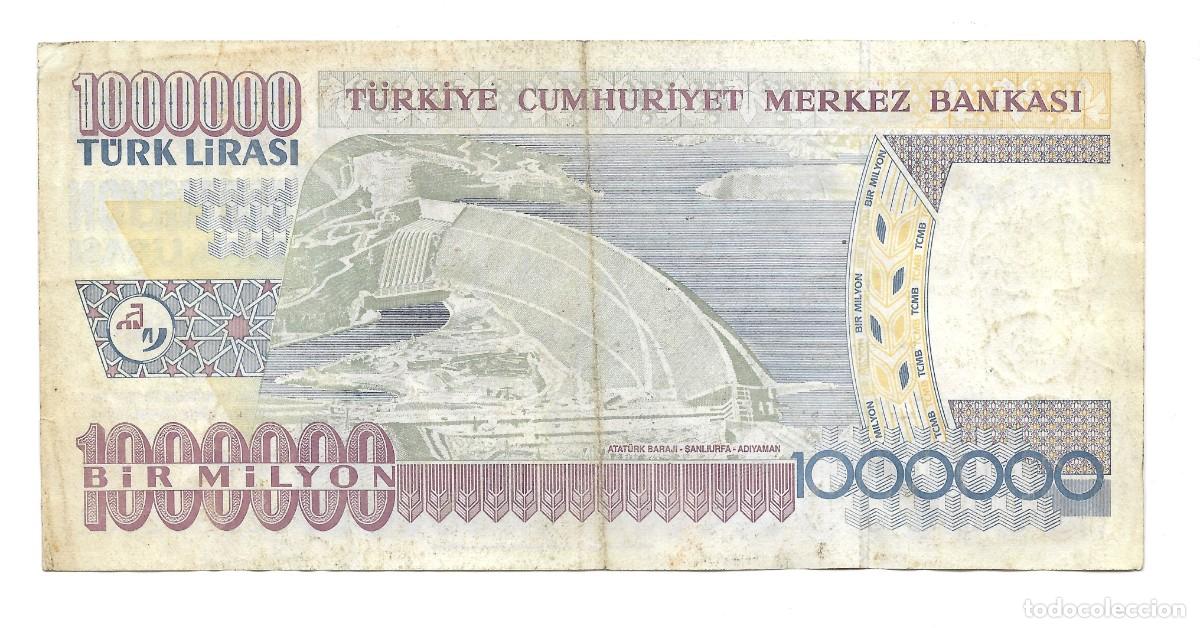 Billetes extranjeros: 1 Mill&oacute;n Lira Turca 2002 XF - Foto 2