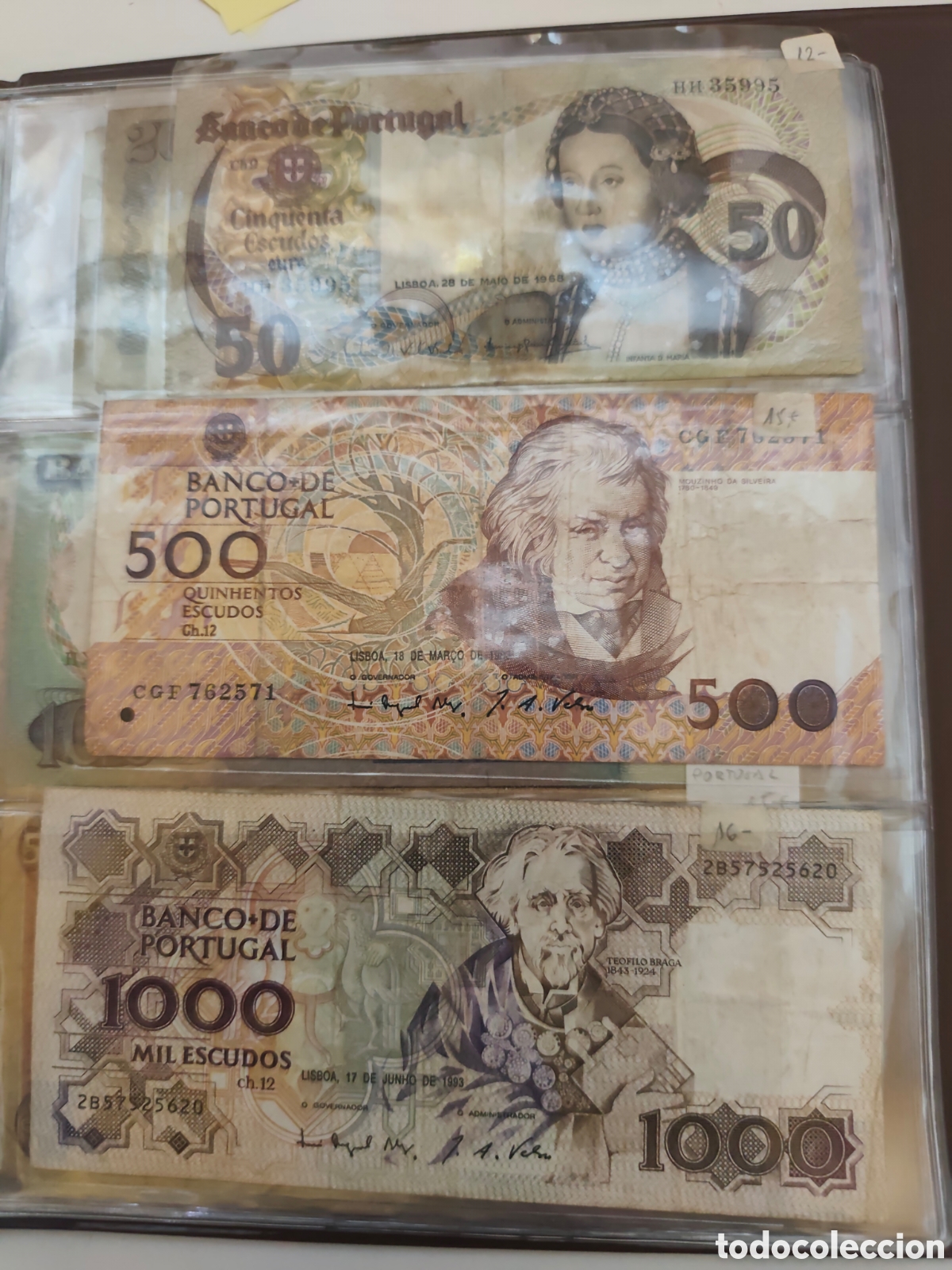 Billetes extranjeros: Lote 12 billetes Portugal