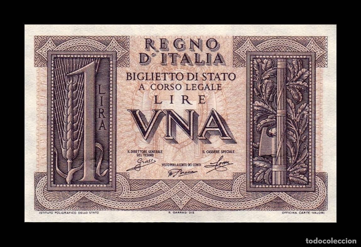 Billetes extranjeros: Italia 1 Lira 1939 Pick 26 Sc Unc