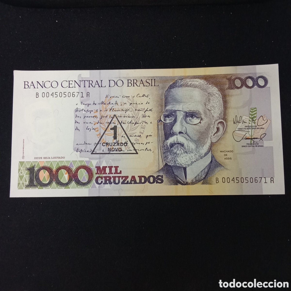 Billetes extranjeros: Billete Brasil 1000 cruzados