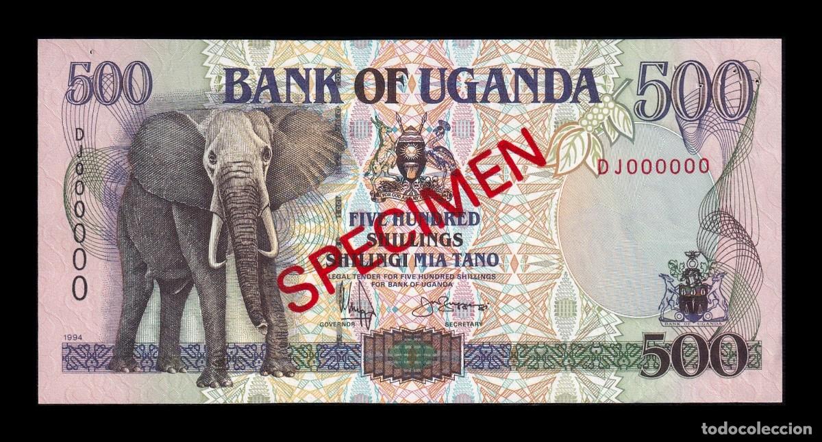 Billetes extranjeros: Uganda 500 Shillings Elefante 1994 Pick 35As Specimen Sc- aUnc