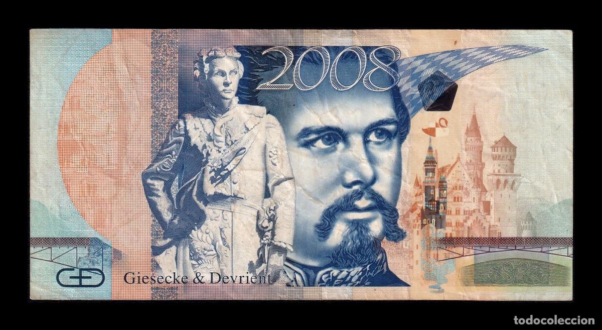 Billetes extranjeros: Giesecke & Devrient Test Note Alemania RFA Luis II de Bavi&egrave;re 2008 Mbc Vf