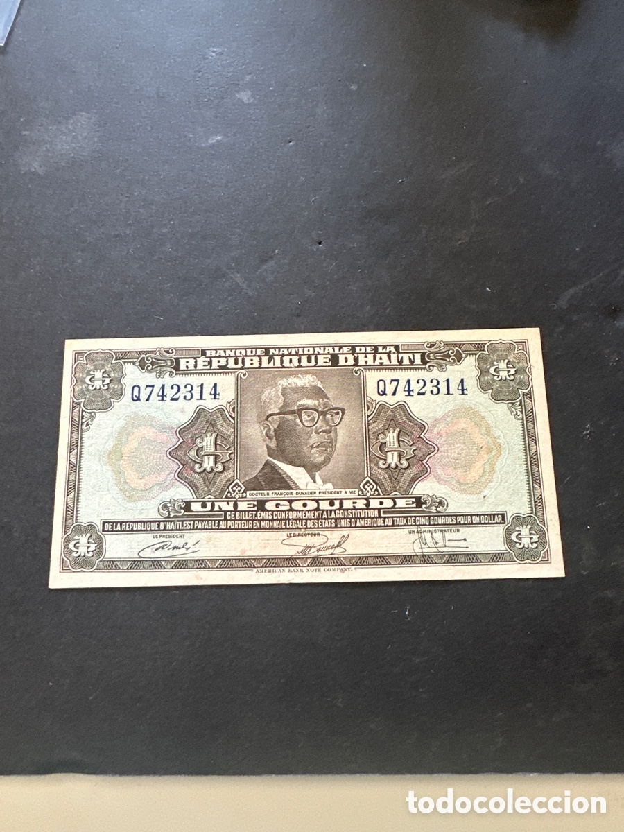 Billetes extranjeros: Billete de Hait&iacute; de 1 gourde a&ntilde;o 1973
